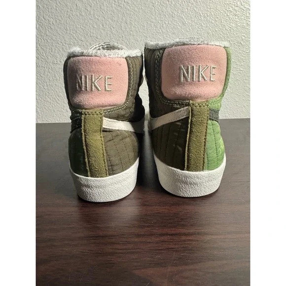 Nike Blazer Mid '77 SE Recycled Olive Green Pink Quilt GS US 4.5Y fits like 6.5w - Picture 6 of 9